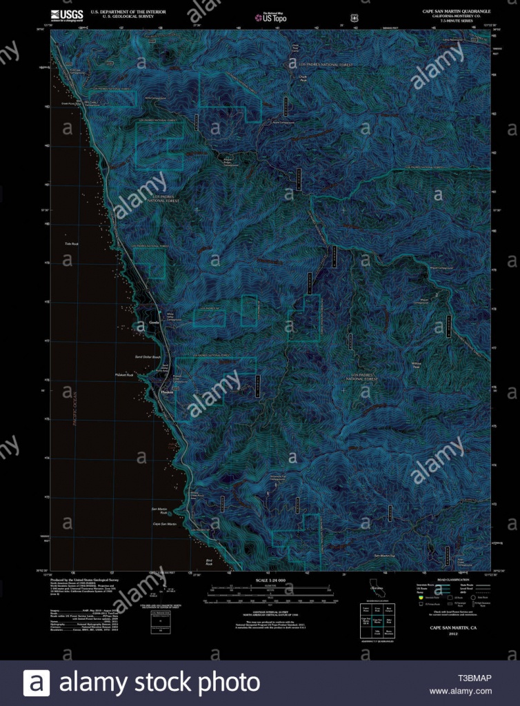 Usgs Topo Map California Ca Cape San Martin 20120327 Tm Inverted - San Martin California Map