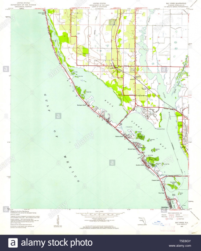 Usgs Topo Map Florida Fl Bay Pines 345089 1943 24000 Restoration - Bay Pines Florida Map