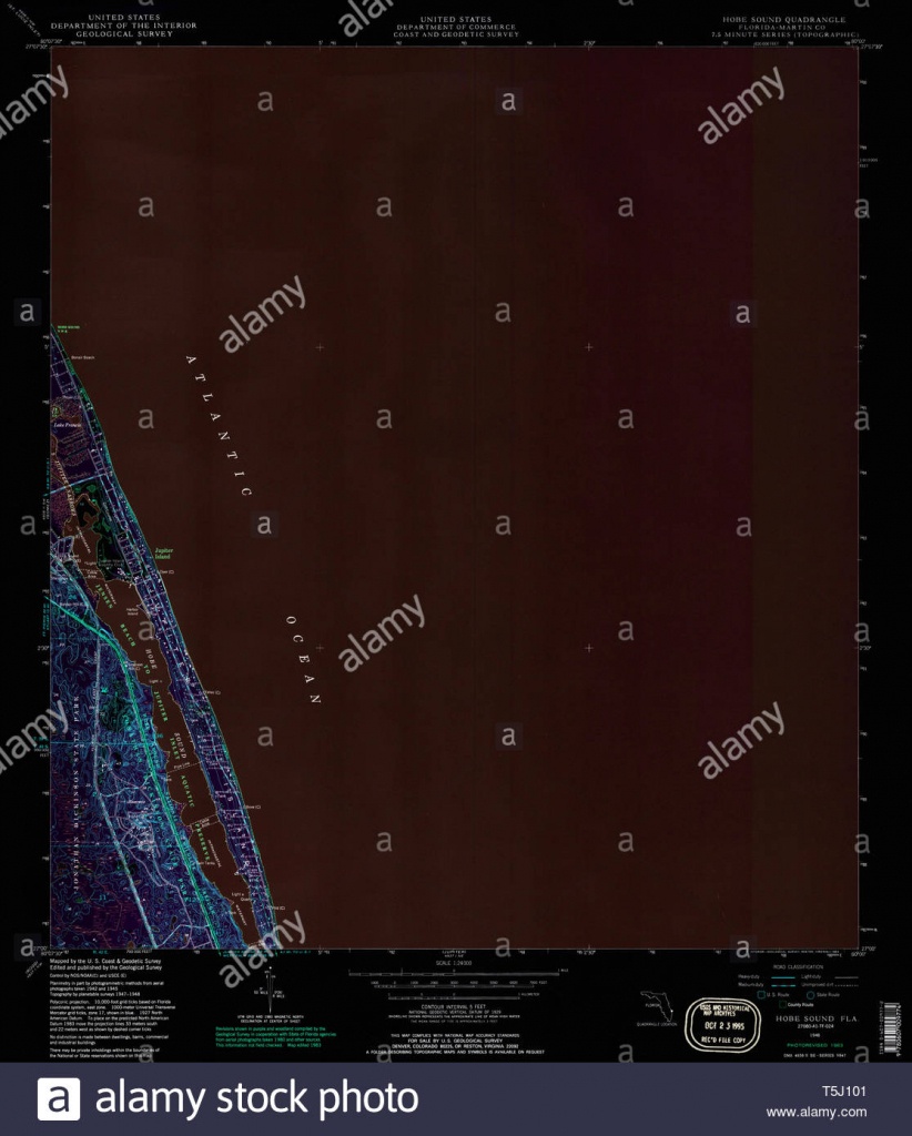 Usgs Topo Map Florida Fl Hobe Sound 346644 1948 24000 Inverted - Map Of Florida Showing Hobe Sound