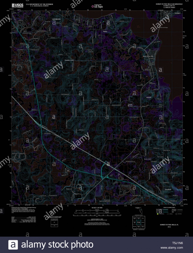 Usgs Topo Map Florida Fl Howey In The Hills 20120724 Tm Inverted - Howey In The Hills Florida Map