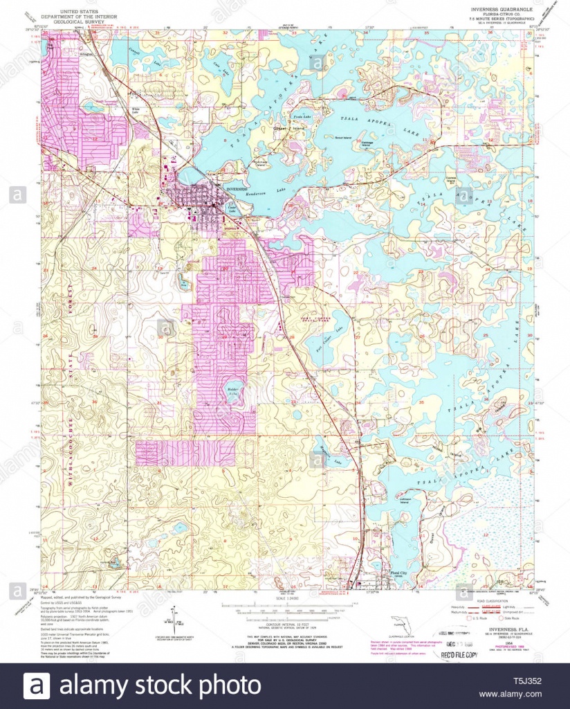 Usgs Topo Map Florida Fl Inverness 346780 1954 24000 Restoration - Usgs Topographic Maps Florida