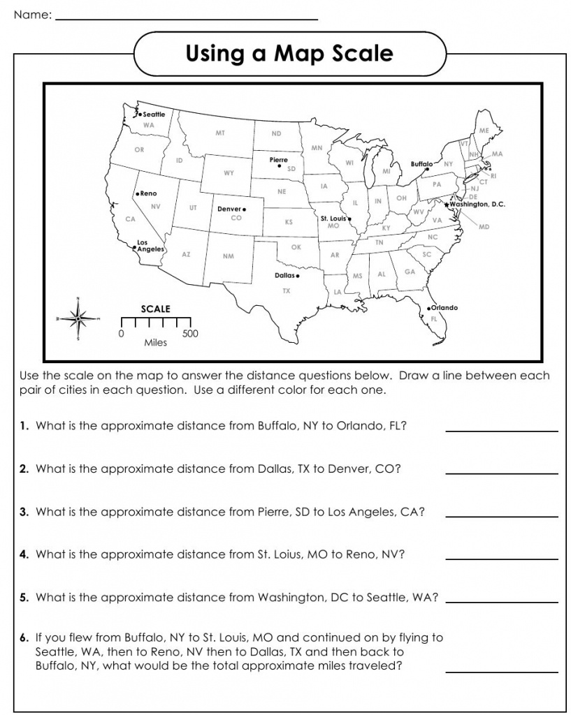 Using A Map Scale Worksheets | Lesson Plans | Map Skills, Social - Printable Map Skills Worksheets