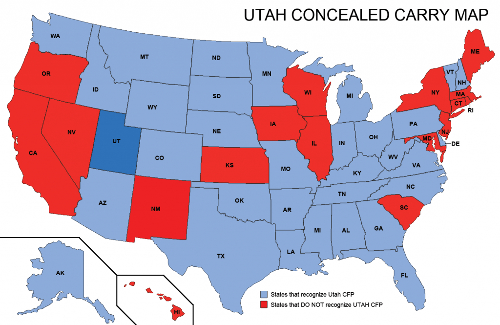 Utah Concealed Weapons Permit Reciprocity Map | Misc | Concealed - Florida Carry Permit Reciprocity Map