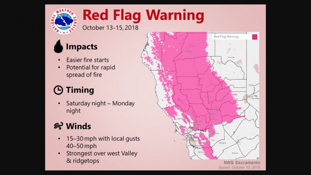 Utility Shuts Off Power To Prevent Wildfires As Red Flag Warnings - California Utility Map
