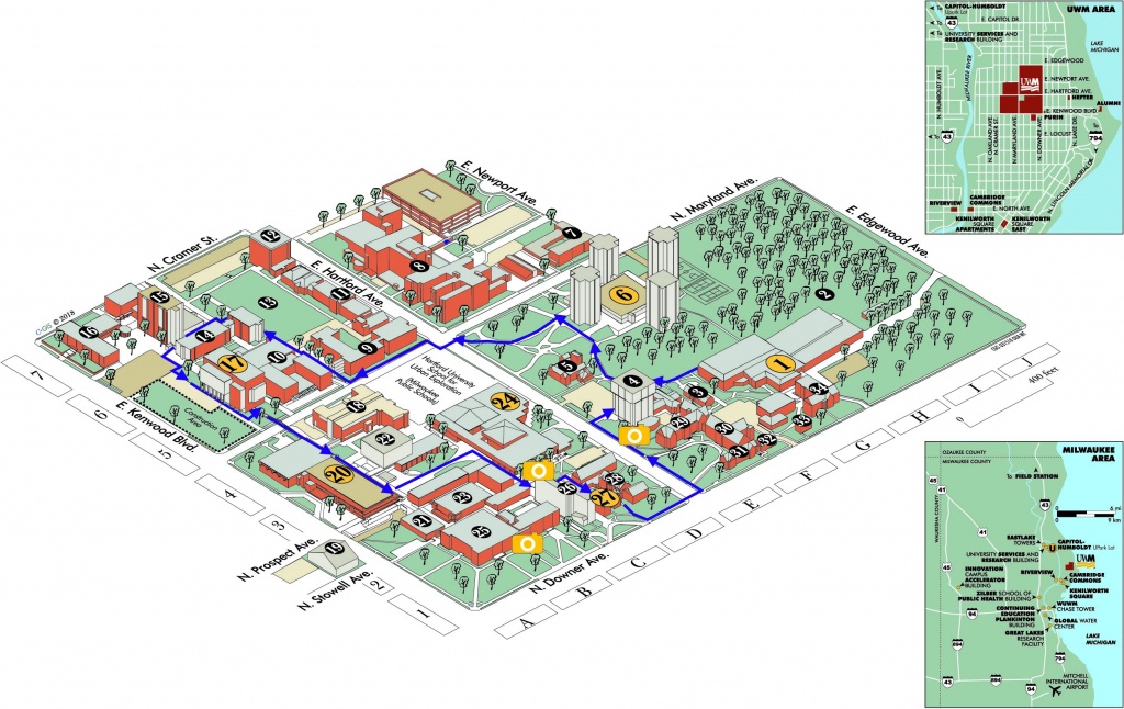 Uwm Campus Map | University Of Wisconsin Milwaukee Online Visitor&amp;#039;s - Uw Madison Campus Map Printable