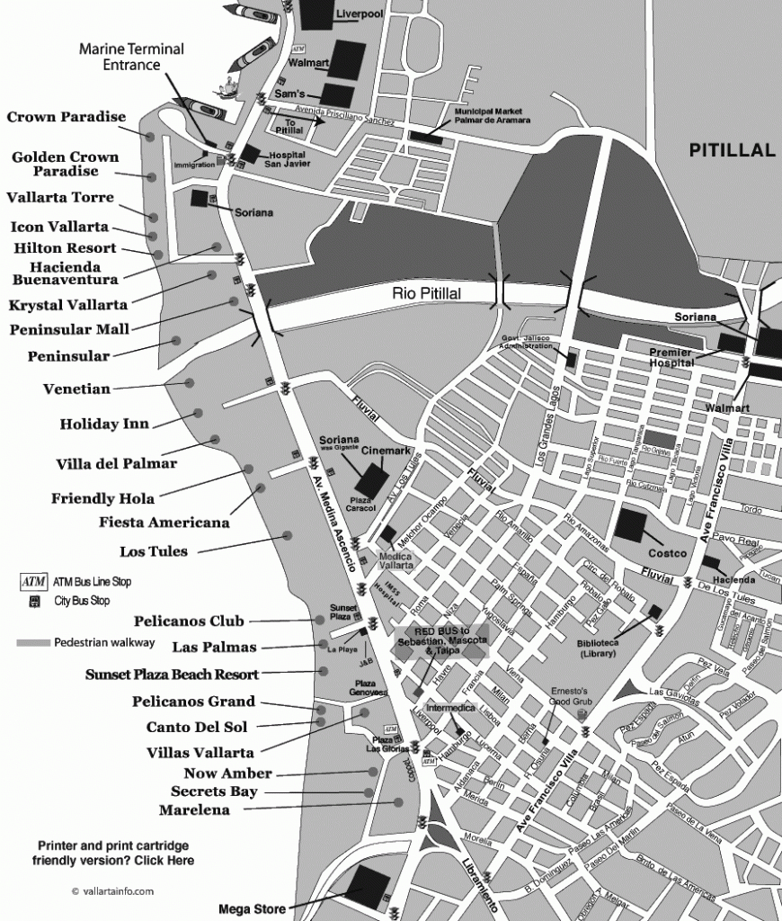 Vallarta Hotel Zone - Vallarta Info - Puerto Vallarta Maps Printable