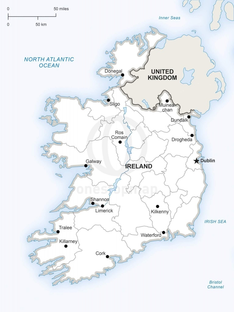 Vector Map Of Ireland Political | One Stop Map - Printable Map Of Ireland