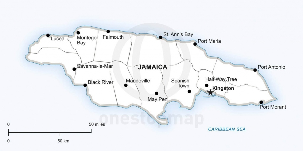 Vector Map Of Jamaica Political | One Stop Map - Printable Map Of Jamaica