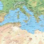 Vector Map Of The Mediterranean, Political With Shaded Relief | One   Mediterranean Map Printable