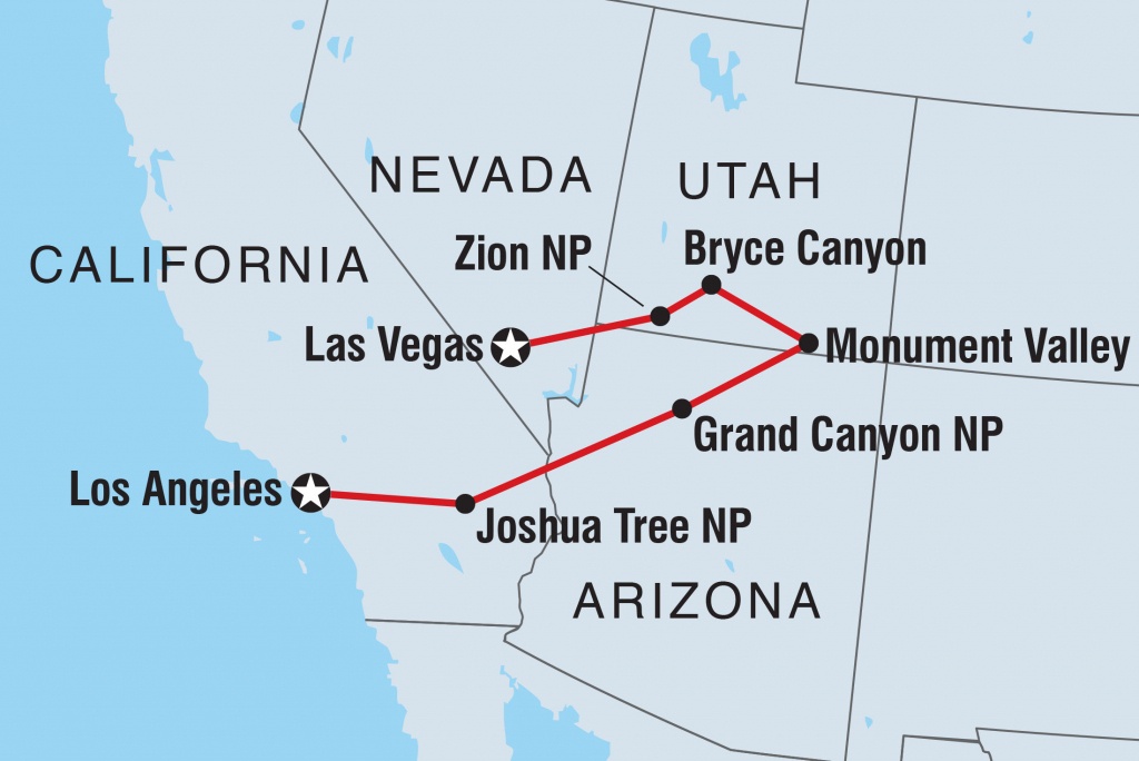 Vegas To La: Grand National Parks | Intrepid Travel Au - Map Of California National Parks And Monuments