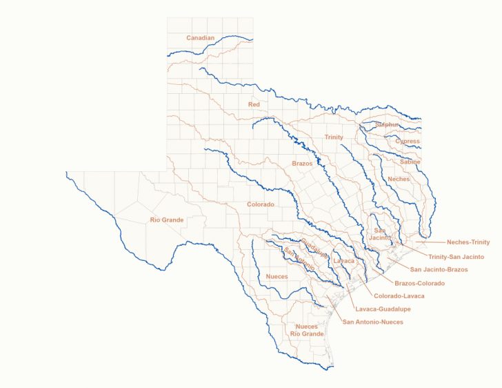 Texas Lakes Map