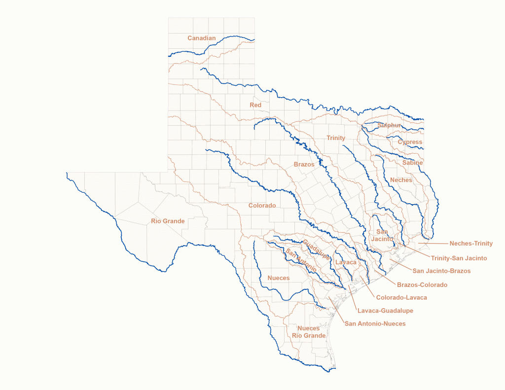 View All Texas River Basins | Texas Water Development Board - Texas Lakes Map