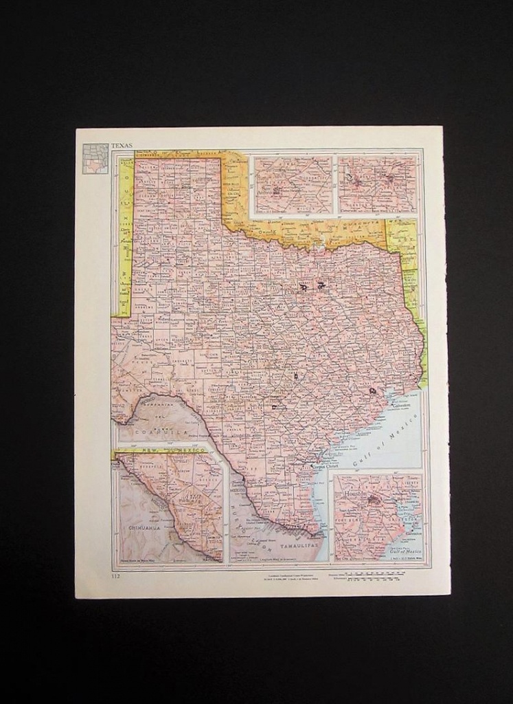 Vintage 1960 Texas Map / Map Wall Art / Office Decor / Texas | Etsy - Old Texas Map Wall Art