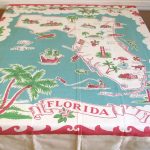 Vintage Florida Map Tablecloth | Mapping Our Worlds | Vintage   Vintage Florida Map Tablecloth