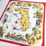Vintage Florida Tablecloth Souvenir Map 1950S Kitsch | Etsy   Vintage Florida Map Tablecloth