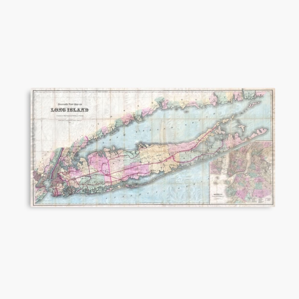 Vintage Map Of Long Island (1880) &amp;quot; Metal Printbravuramedia - Printable Map Of Long Island