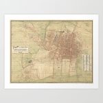 Vintage Map Of Mexico City (1907) Art Printbravuramedia | Society6   Printable Map Of Mexico City