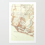 Vintage Map Of Newport Beach California (1951) Art Print   Newport California Map