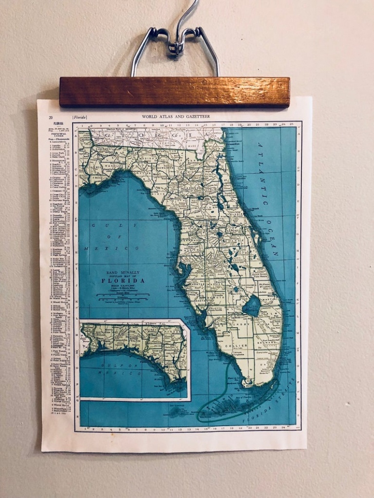 Vintage Maps Of Florida And Connecticut Original Antique Atlas | Etsy - Florida Maps For Sale