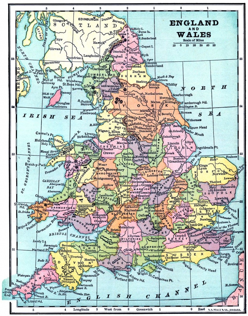 Vintage Printable - Map Of England And Wales | World Of Maps - Printable Map Of East Anglia