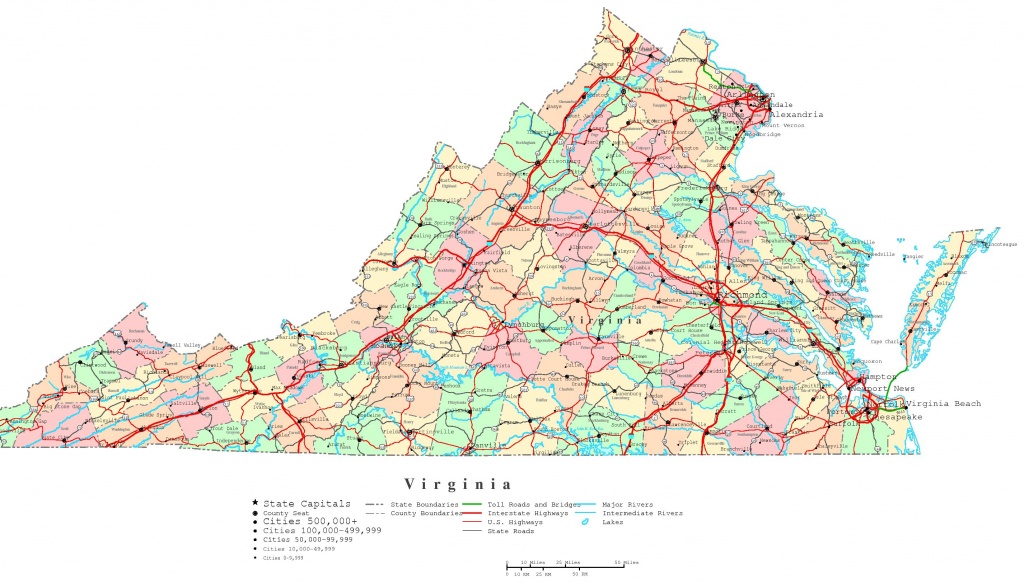 Virginia Printable Map - Virginia State Map Printable