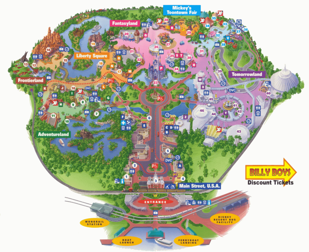 Walt Disney World Map Orlando Florida 7 - World Wide Maps - Disney Orlando Florida Map