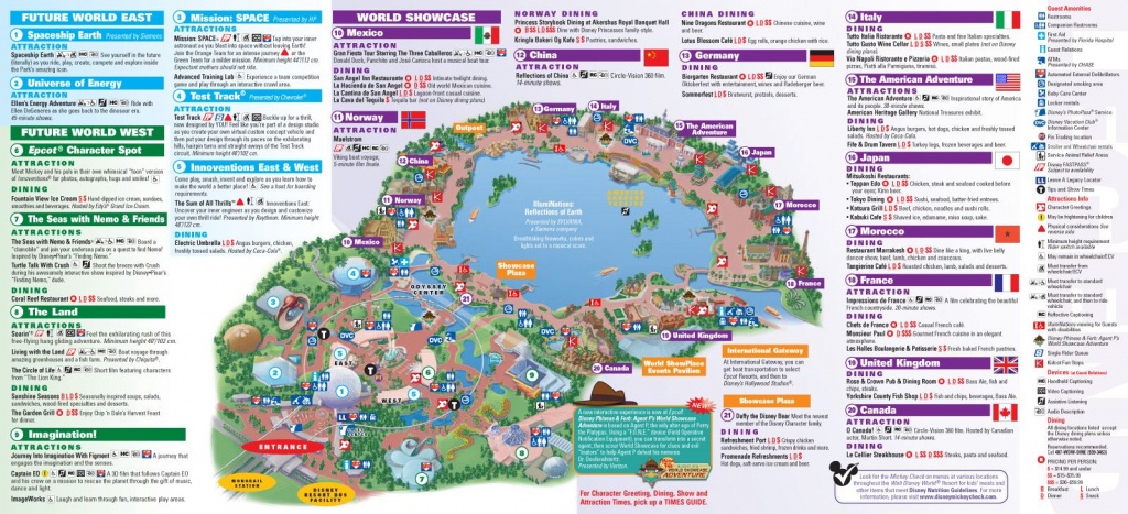 Walt Disney World Park And Resort Maps - Epcot Guidemap January 2013 - Epcot Park Map Printable