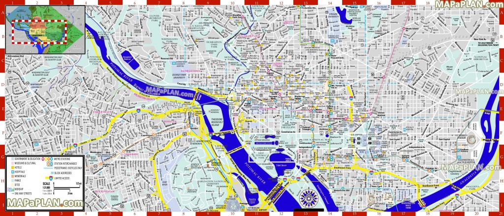 Washington Dc Maps - Top Tourist Attractions - Free, Printable City - Printable Street Maps Free