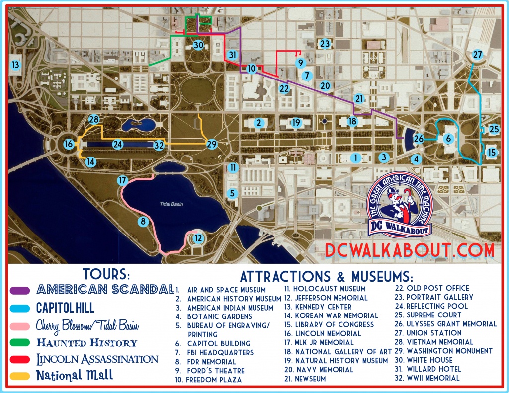 Washington Dc Tourist Map | Tours &amp;amp; Attractions | Dc Walkabout - Printable Map Of Washington Dc