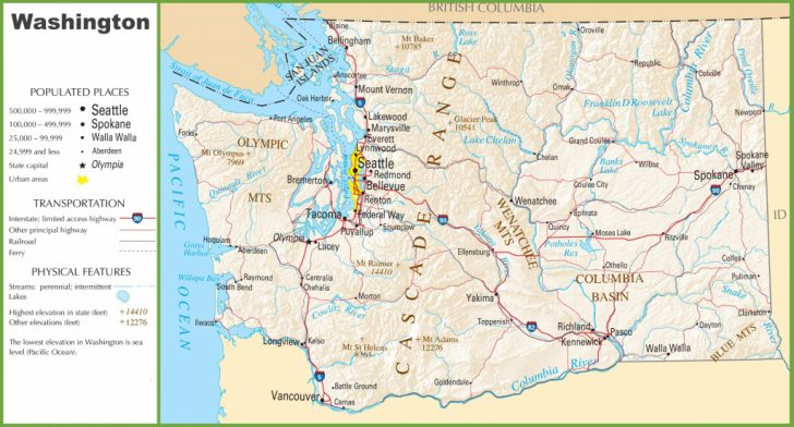 Washington State Road Map Printable