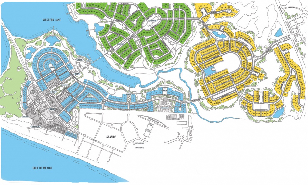 Watercolor Map Florida | Beach Group Properties - Map Of Seaside Florida Area