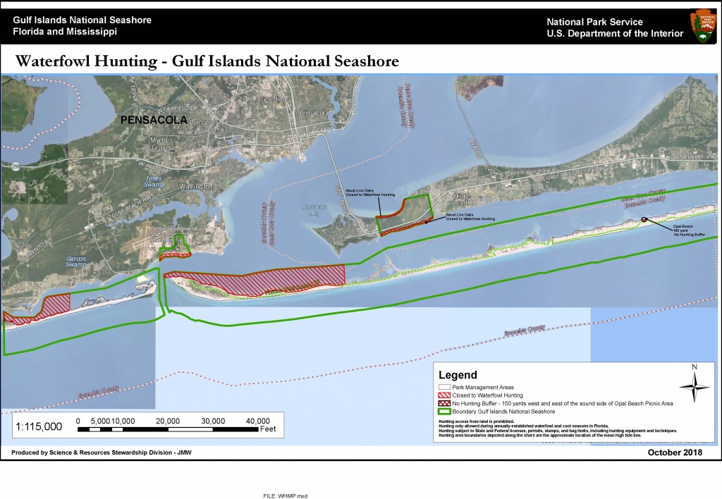 Waterfowl Hunting Regulations - Gulf Islands National Seashore (U.s. - Santa Rosa Sound Florida Map