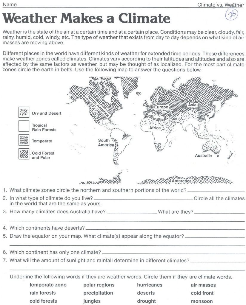 Free Printable Weather Map Worksheets Printable Maps