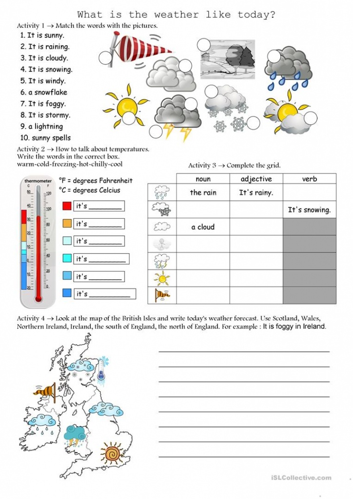 Weather Worksheet - Free Esl Printable Worksheets Madeteachers - Free Printable Weather Map Worksheets