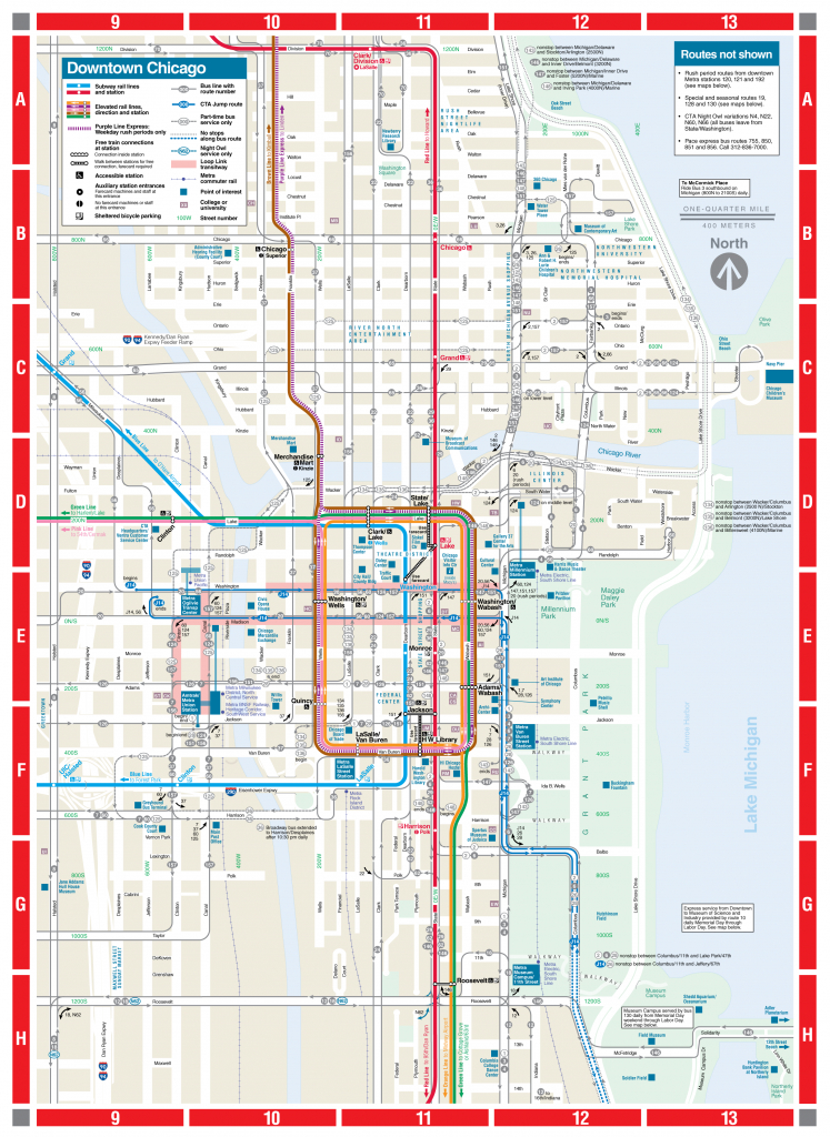 Web-Based Downtown Map - Cta - Printable Map Of Downtown Chicago Streets