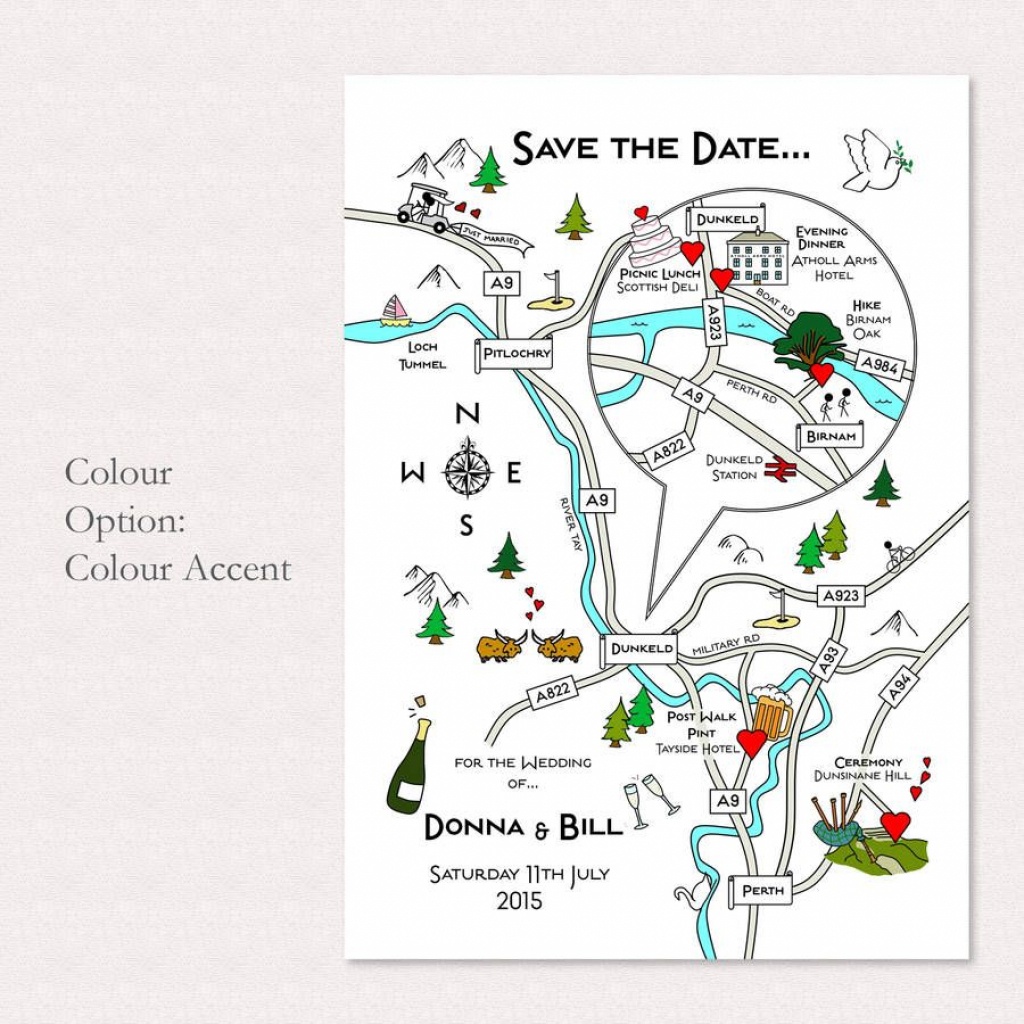 Wedding Or Party Illustrated Map Invitation | Wedding | Map - Printable Maps For Invitations