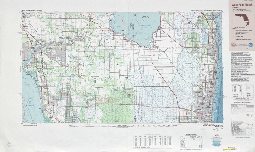 West Palm Beach Topographic Maps, Fl - Usgs Topo Quad 26080A1 At 1 - Topographic Map Of South Florida