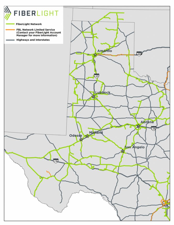 Texas Fiber Optic Map