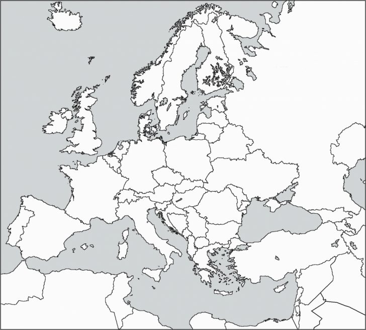 Printable Black And White Map Of Europe