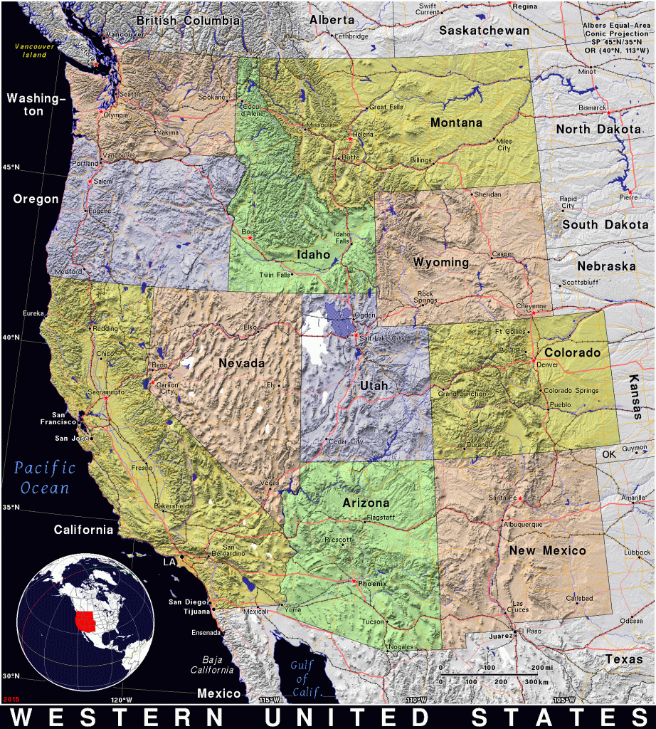 Western United States · Public Domain Mapspat, The Free, Open - Western United States Map Printable