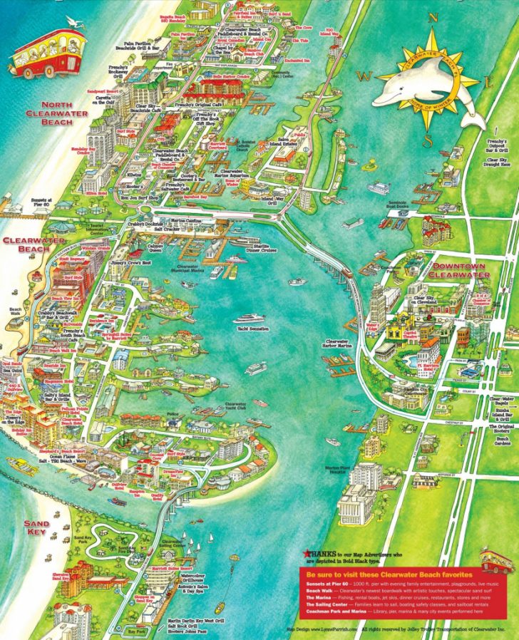 Clearwater Beach Florida Map Of Hotels