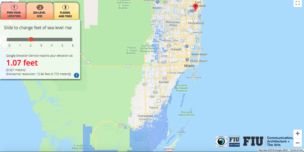 Will Flooding From Sea-Level Rise Impact Your House? This App Lets - Florida Sea Level Map