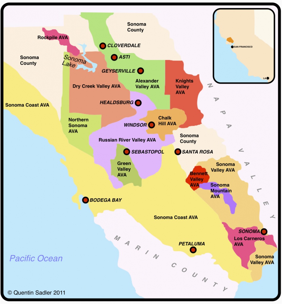 Wine Regions Of California Map | Secretmuseum - Wine Country Map Of California
