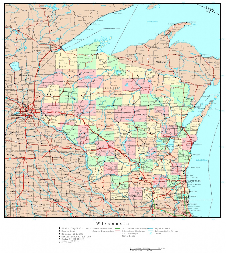 Wisconsin Political Map - Printable Map Of Downtown Madison Wi