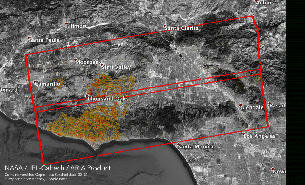 Woolsey Fire - Aria Damage Proxy Map V0.5 | Nasa Earth Science - California Fire Map Google