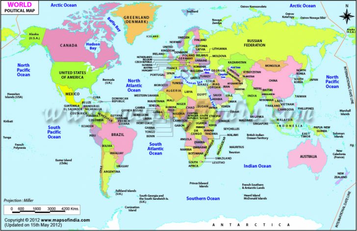 Large Printable World Map Outline