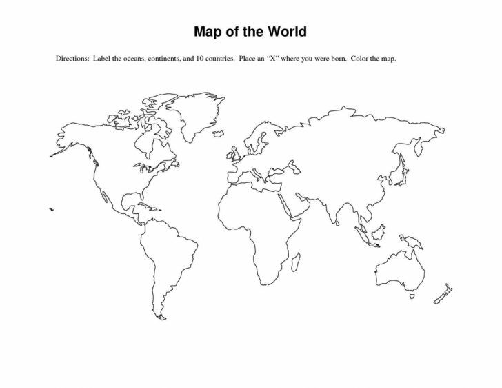 Printable Blank World Map For Kids