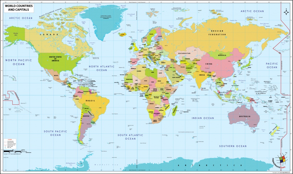 World Map With Countries And Capitals - World Map With Capitals Printable