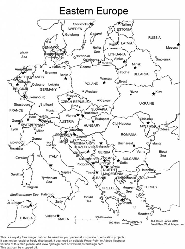 Printable Blank Map Of European Countries