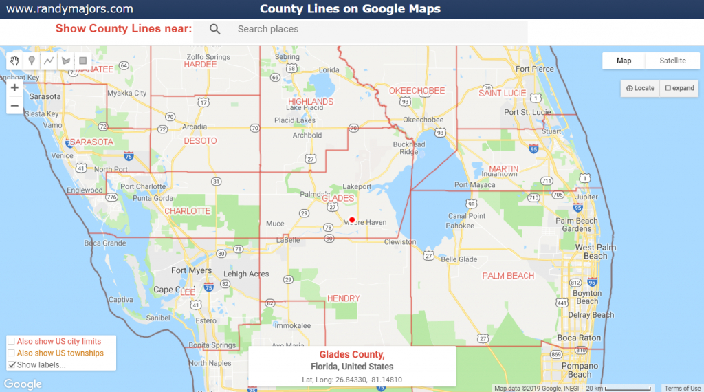 Www.randymajors: County Lines On Google Maps - Maps Google Florida Usa